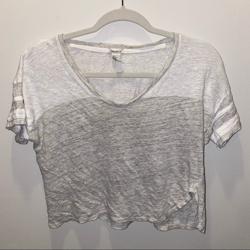 White & grey top